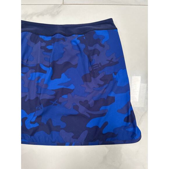 RLX Ralph Lauren Blue Black Camouflage Stretch Skort Sz M At Leisure Tennis Golf - Picture 6 of 14